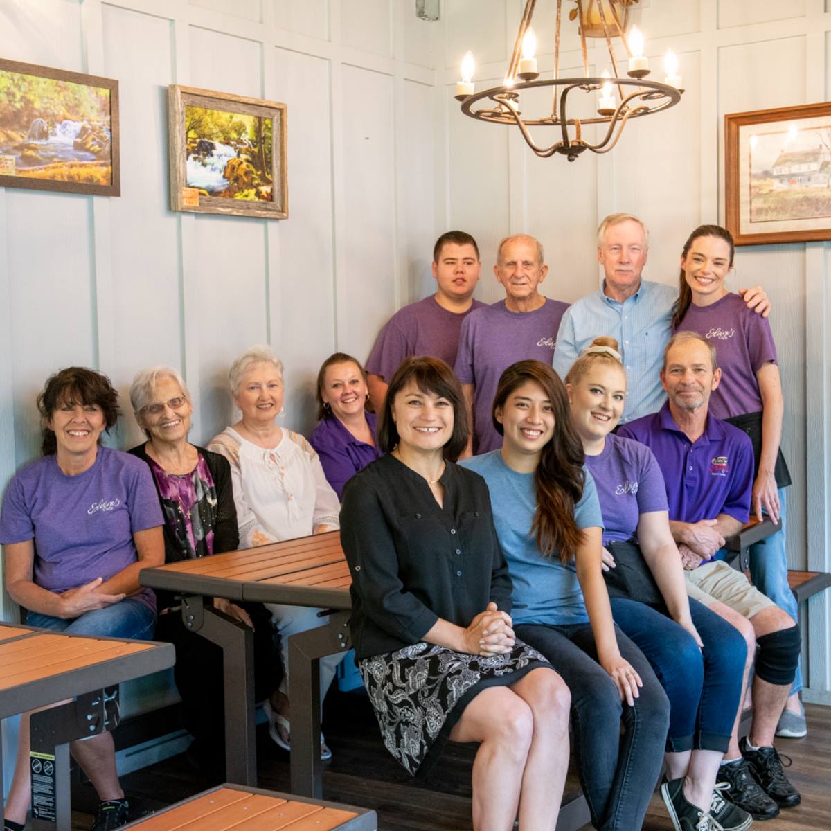 Elvira’s Café team smiling together, showcasing diverse staff
